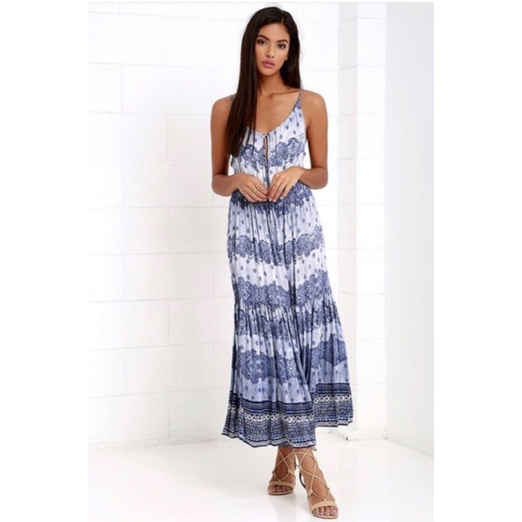 Revolve Somedays Lovin Open Eyes Tiered Maxi Dress Size Large NWOT - Picture 5 of 16